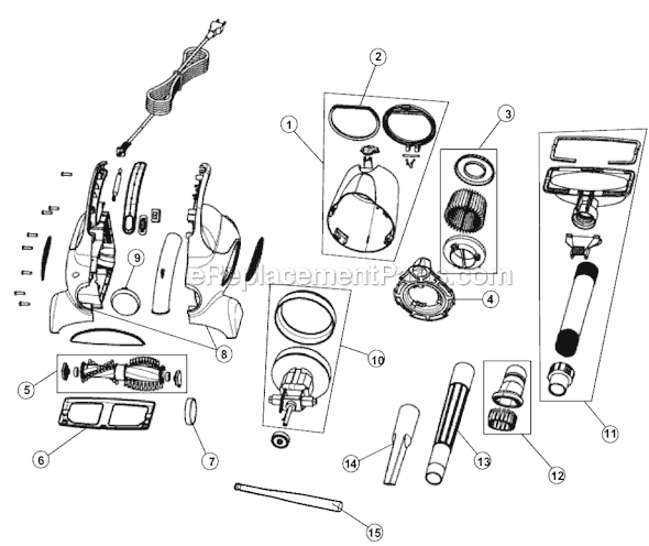 Page A Diagram and Parts List for M0100  Dirt Devil Hand Vacuum
